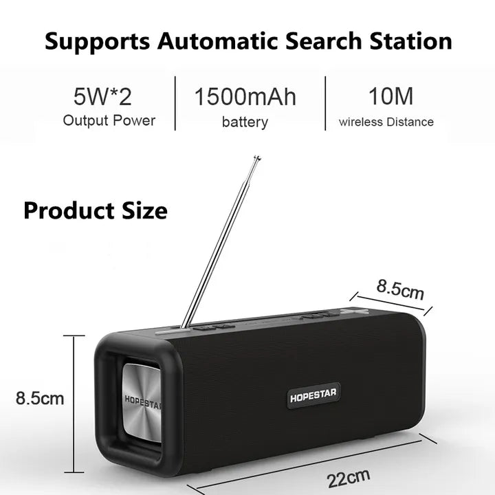 HOPESTAR A+ T9 Draagbare Bluetooth Speaker met Subwoofer – IPX7 Waterdicht – 10 Uur Speeltijd – Blauw-Ilumina Benelux