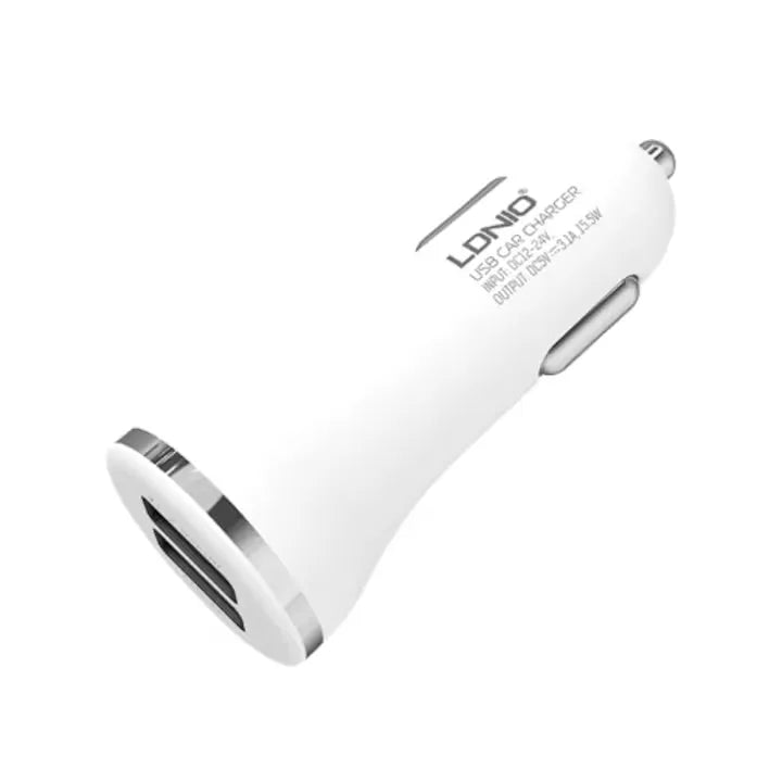 LDNIO C23 Dual USB Autolader 3.1A Wit-Ilumina Benelux
