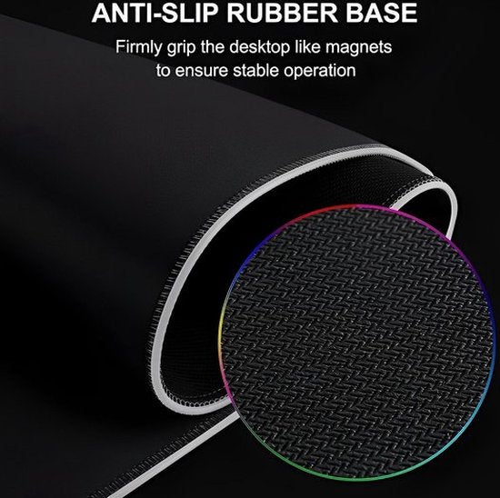 RGB Muismat – Gaming & Kantoor Bureau Mat – LED Verlichting – 35x25 cm – Zwart-Muismat-Ilumina Benelux