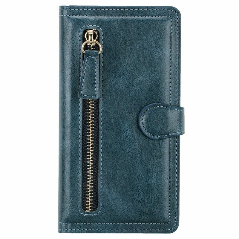 Samsung Galaxy A12 Hoesjes – Vintage Portemonnee Hoes – Pasjeshouder – Magneetsluiting – Blauw-Ilumina Benelux