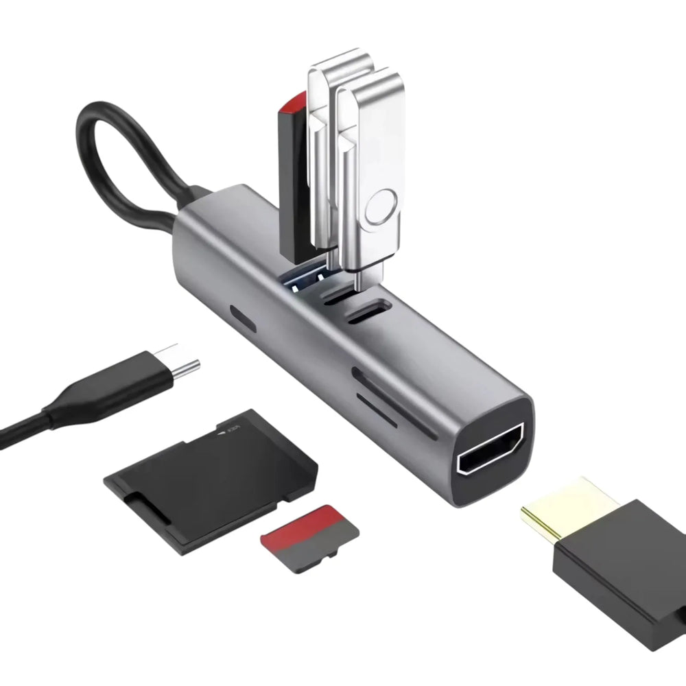 USB-C Hub 7-in-1 – 4K HDMI Adapter – 100W Power Delivery – USB 3.2 – SD & TF Kaartlezer – Voor Laptop, MacBook, Tablet & Smartphone
