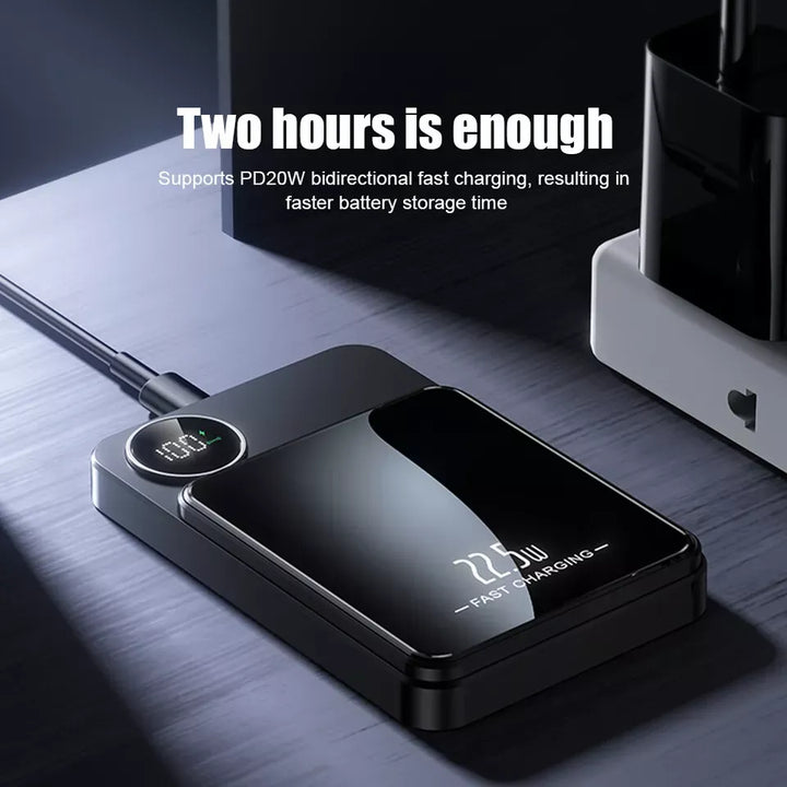 MagSafe Powerbank 10.000mAh – Draadloos & Bedraad Snelladen – 22.5W PD Fast Charge – Magnetische Power Bank-Ilumina Benelux
