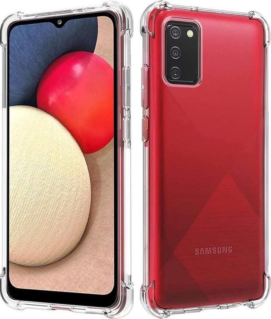 Samsung Galaxy A02s Hoesjes – Transparante Siliconen Backcover – Schokbestendig Bumper – Inclusief 3x Screenprotector-Ilumina Benelux