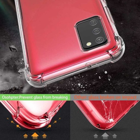 Samsung Galaxy A03s Hoesjes – Siliconen Backcover – Schokbestendig – Transparant – Inclusief 2x Screenprotector-Ilumina Benelux