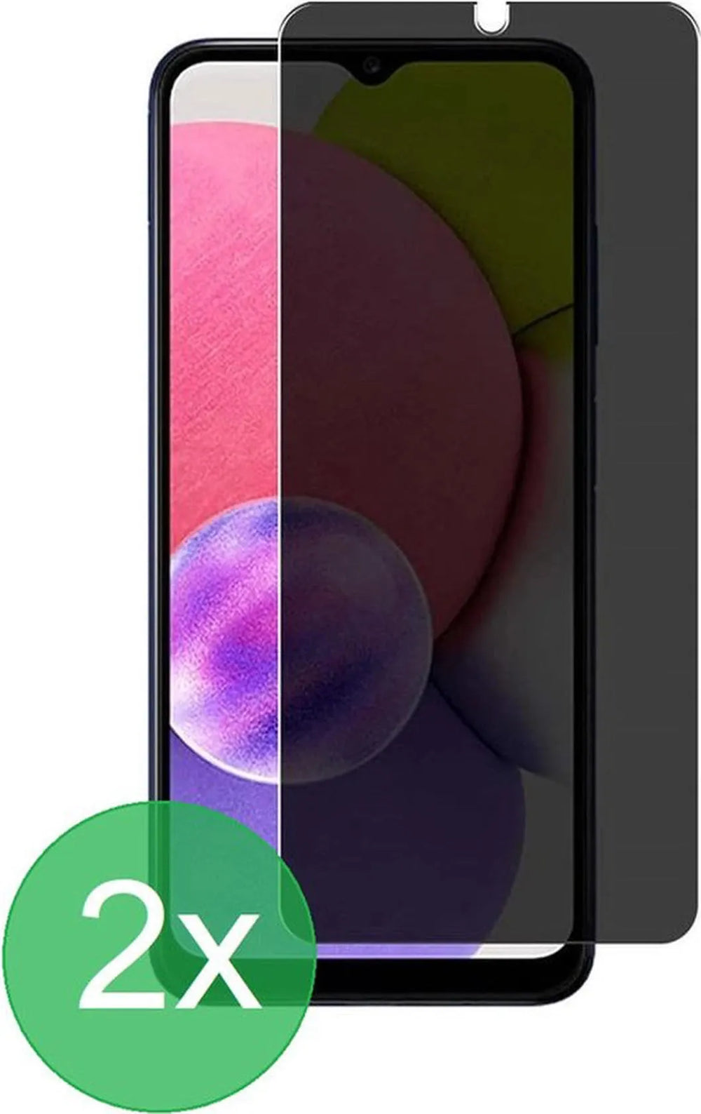Samsung Galaxy A03s – Privacy Screenprotector – 9H Gehard Glas – 2-Pack-Ilumina Benelux