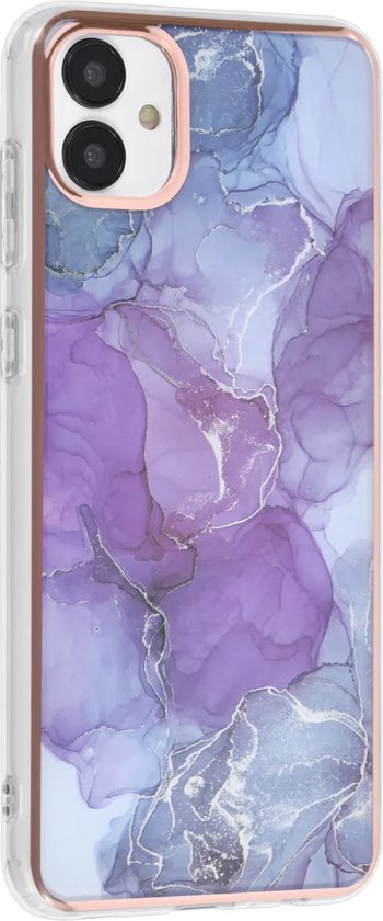 Samsung Galaxy A04 Hoesjes – TPU Backcover – Marmer Design – Paars-Ilumina Benelux