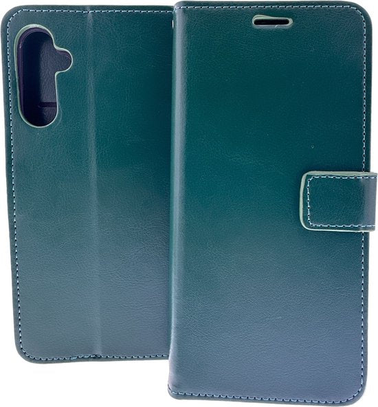 Samsung Galaxy A05s Hoesjes – Bookcase Portemonnee Hoes – Pasjeshouder – Magneetsluiting – Groen-Ilumina Benelux