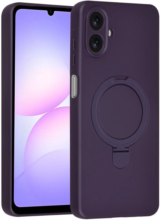 Samsung Galaxy A07 Hoesjes – Siliconen Backcover – Schokbestendig – Ringstandaard – Grape Purple-Ilumina Benelux