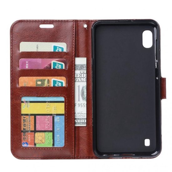 Samsung Galaxy A10 Hoesjes – Bookcase Portemonnee Hoes – Pasjeshouder – Magneetsluiting – Bruin-Ilumina Benelux