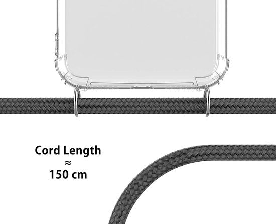 Samsung Galaxy A10 Hoesjes – Transparante Backcover met Koord – Schokbestendig – Doorzichtig-Ilumina Benelux