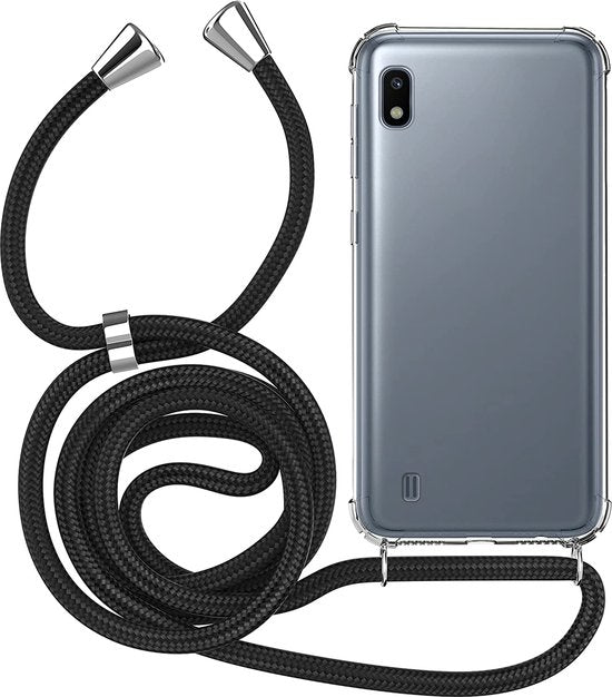 Samsung Galaxy A10 Hoesjes – Transparante Backcover met Koord – Schokbestendig – Doorzichtig-Ilumina Benelux