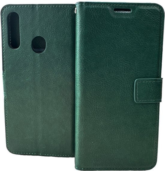 Samsung Galaxy A10s Hoesjes – Portemonnee Hoes – Pasjeshouder – 2x Gehard Glas Screenprotector – Groen-Ilumina Benelux