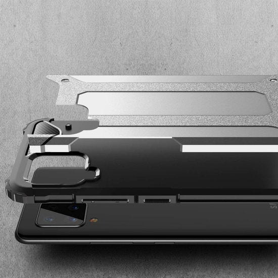 Samsung Galaxy A12 Hoesjes – Armor Hybrid Backcover – Schokbestendig – Roségoud-Ilumina Benelux