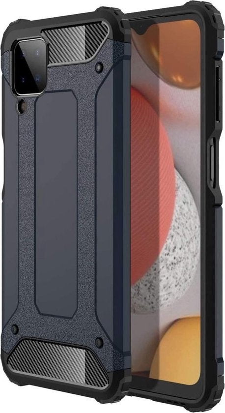 Samsung Galaxy A12 Hoesjes – Heavy Duty Armor Backcover – Schokbestendig – Blauw-Ilumina Benelux