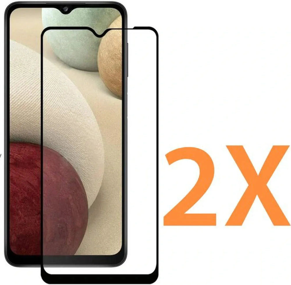 Samsung Galaxy A12 Screenprotector Full Cover – 9H Gehard Glas – 2-Pack-Ilumina Benelux