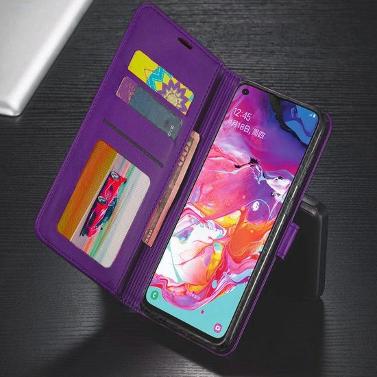 Samsung Galaxy A13 5G / A04s Hoesjes – Portemonnee Bookcase – Magneetsluiting – 2x Gehard Glas Screenprotector – Paars-Ilumina Benelux