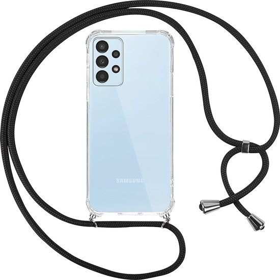 Samsung Galaxy A13 5G Hoesjes – Transparante Backcover met Koord – Schokbestendig – Doorzichtig-Ilumina Benelux