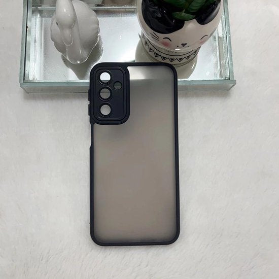 Samsung Galaxy A15 Hoesjes – Doorschijnende Siliconen Backcover – Camera Bescherming – Bumper – Zwart-Ilumina Benelux