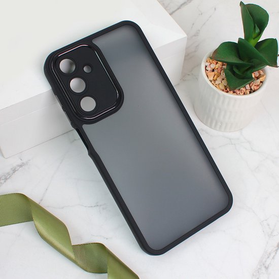 Samsung Galaxy A15 Hoesjes – Doorschijnende Siliconen Backcover – Camera Bescherming – Bumper – Zwart-Ilumina Benelux