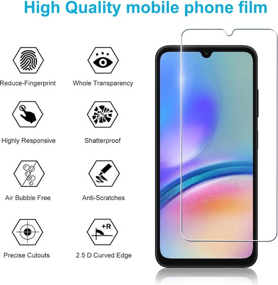 Samsung Galaxy A15 Hoesjes – Siliconen Backcover Set – Screenprotector Gehard Glas – Camera Lens Protector – Zwart-Ilumina Benelux