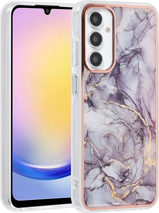 Samsung Galaxy A15 Hoesjes – TPU Backcover – Marmer Design – Grijs-Ilumina Benelux