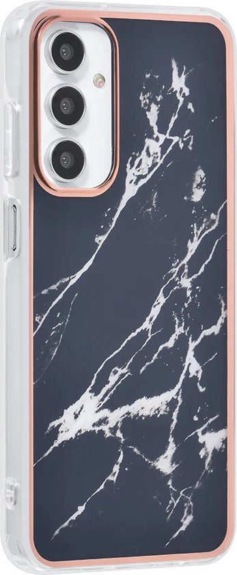 Samsung Galaxy A15 Hoesjes – TPU Backcover – Marmer Design – Zwart-Ilumina Benelux