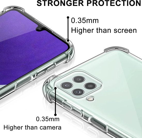 Samsung Galaxy A22 4G Hoesjes – Transparante Backcover met Koord – Anti Kras – Schokbestendig – Helder Transparant-Ilumina Benelux