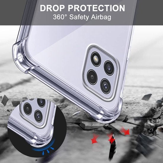Samsung Galaxy A22 5G Hoesjes – Transparante Backcover met Koord – Schokbestendig – Doorzichtig-Ilumina Benelux
