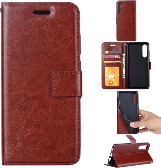 Samsung Galaxy A30S Hoesjes – Portemonnee Bookcase – Pasjeshouder – Magneetsluiting – Bruin-Ilumina Benelux