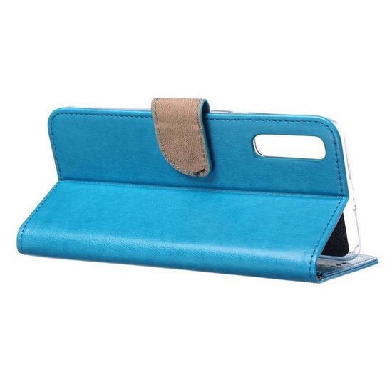 Samsung Galaxy A30S Hoesjes – Portemonnee Hoes – Magneetsluiting – Inclusief 2x Gehard Glas Screenprotector – Turquoise-Ilumina Benelux