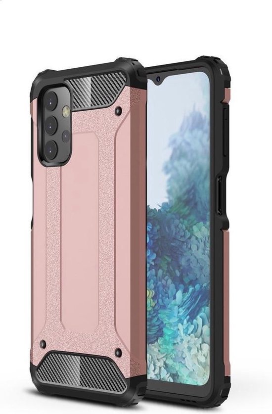 Samsung Galaxy A32 4G Hoesjes – Heavy Duty Armor Backcover – Schokbestendig – Roségoud-Ilumina Benelux