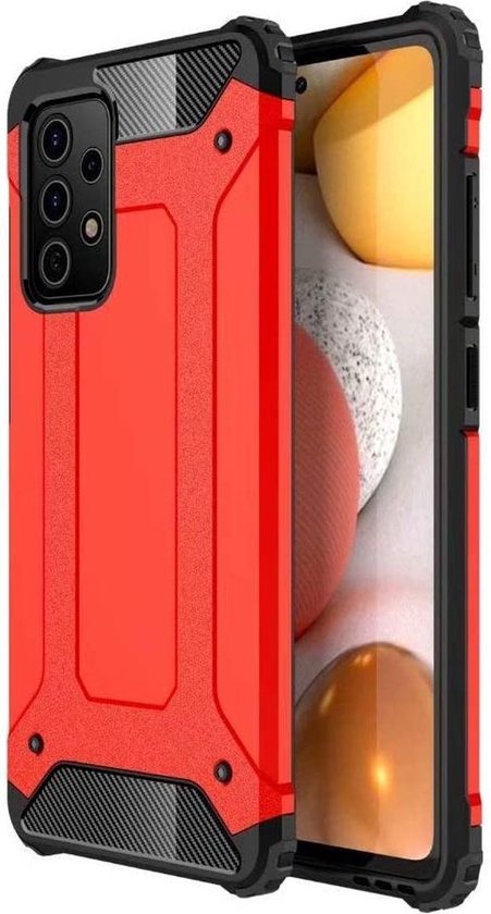 Samsung Galaxy A32 5G Hoesjes – Heavy Duty Armor Backcover – Schokbestendig – Rood-Ilumina Benelux