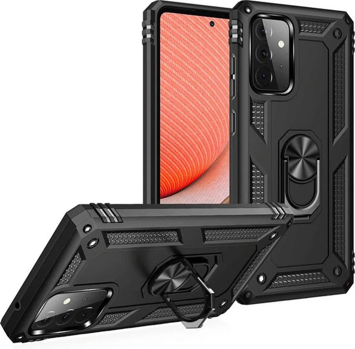 Samsung Galaxy A32 5G Hoesjes – Ring Armor Backcover – 360° Draaibare Standaard – Magneet – Zwart-Ilumina Benelux