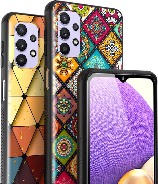 Samsung Galaxy A32 5G Hoesjes – Siliconen Backcover – Schokbestendig – Triangle Nation Print-Ilumina Benelux