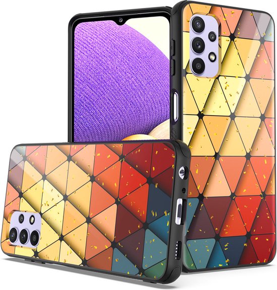 Samsung Galaxy A32 5G Hoesjes – Siliconen Backcover – Schokbestendig – Triangle Nation Print-Ilumina Benelux