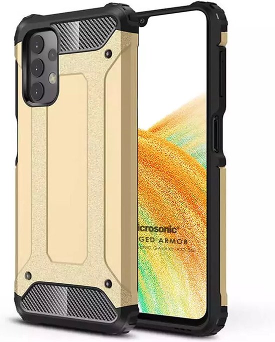 Samsung Galaxy A33 5G Hoesjes – Heavy Duty Armor Backcover – Schokbestendig – Goud-Ilumina Benelux