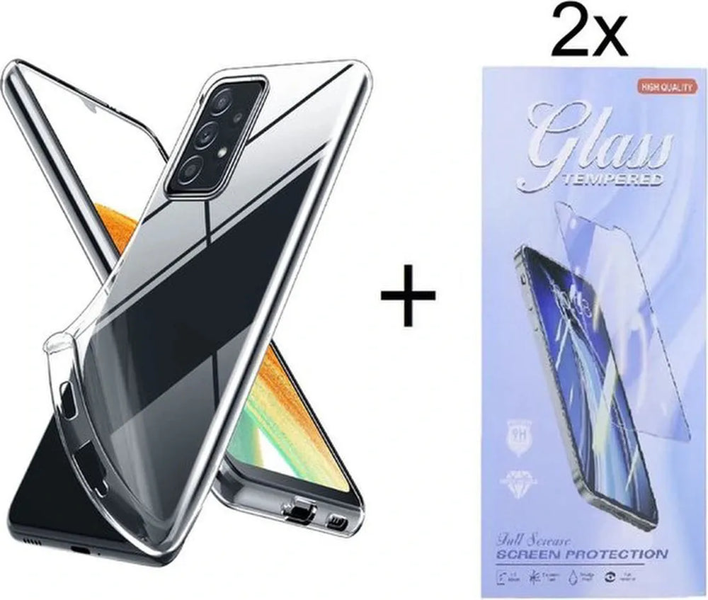 Samsung Galaxy A33 5G Hoesjes – Transparante Siliconen Backcover – Soft Case – Inclusief 2x Screenprotector-Ilumina Benelux
