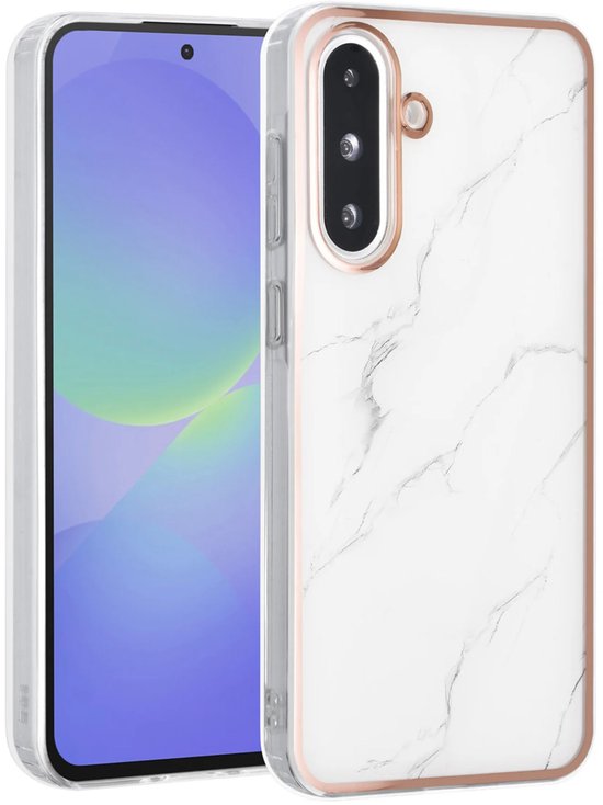 Samsung Galaxy A36 Hoesjes – TPU Backcover – Marble Print – Wit-Ilumina Benelux