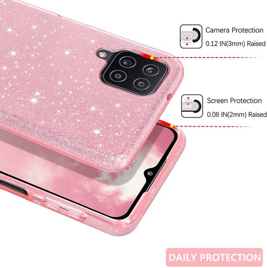 Samsung Galaxy A42 5G Hoesjes – Siliconen TPU Backcover – Glitter BlingBling Cover – Blauw-Ilumina Benelux