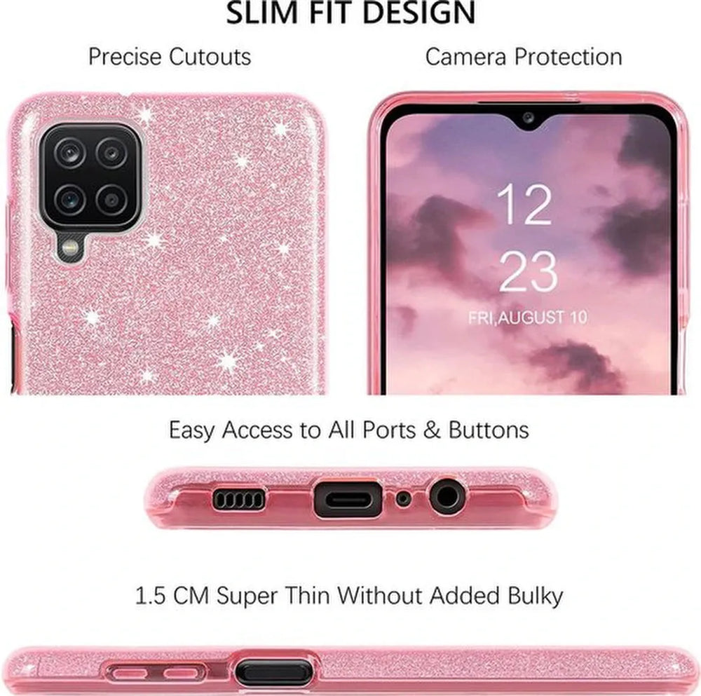 Samsung Galaxy A42 5G Hoesjes – Siliconen TPU Backcover – Glitter BlingBling Cover – Blauw-Ilumina Benelux