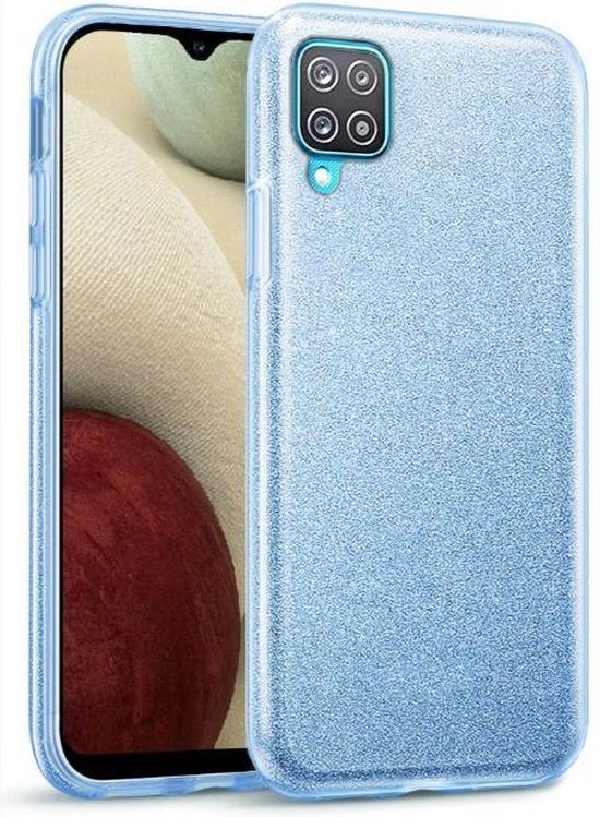 Samsung Galaxy A42 5G Hoesjes – Siliconen TPU Backcover – Glitter BlingBling Cover – Blauw-Ilumina Benelux