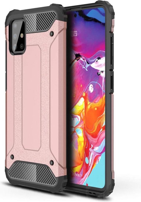 Samsung Galaxy A51 4G/5G Hoesjes – Heavy Duty Armor Backcover – Schokbestendig – Roségoud-Ilumina Benelux