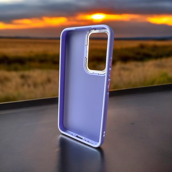 Samsung Galaxy A54 5G Hoesjes – Military Backcover – Soft TPU Bumperranden – Stevige Case – Paars-Ilumina Benelux