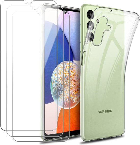 Samsung Galaxy A54 5G Hoesjes – Siliconen Backcover – Transparant – Inclusief 3x Screenprotector – Anti-kras-Ilumina Benelux