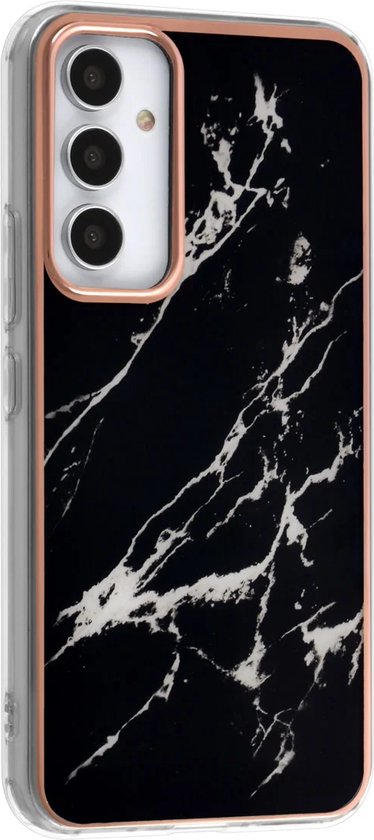 Samsung Galaxy A54 Hoesjes – TPU Backcover – Marble Design – Zwart-Ilumina Benelux