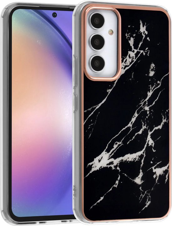 Samsung Galaxy A54 Hoesjes – TPU Backcover – Marble Design – Zwart-Ilumina Benelux