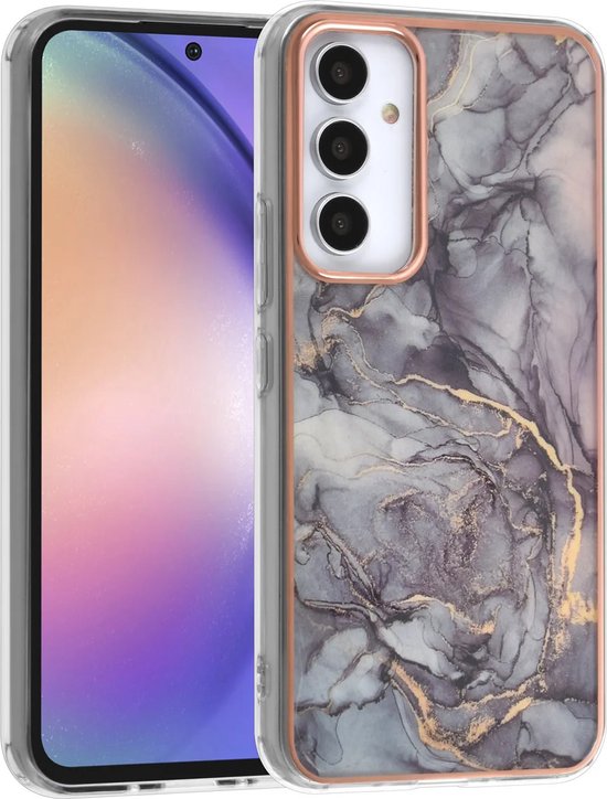 Samsung Galaxy A54 Hoesjes – TPU Backcover – Marmer Design – Grijs-Ilumina Benelux