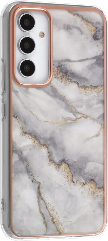 Samsung Galaxy A54 Hoesjes – TPU Backcover – Marmer Design – Wit-Ilumina Benelux