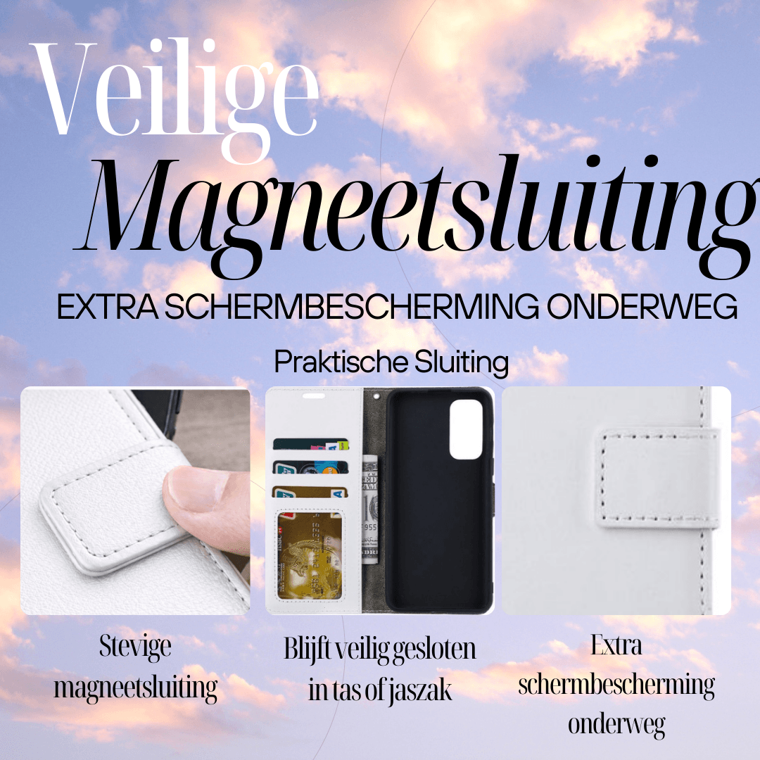 iPhone 14 Pro Max Hoesjes – Portemonnee Book Case – Pasjeshouder – Magneetsluiting – Wit