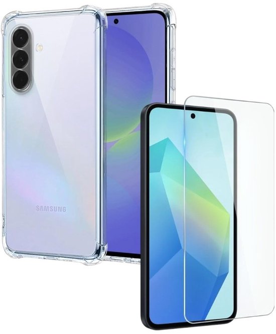 Samsung Galaxy A56 Hoesjes – Schokbestendige Siliconen Backcover – Transparant – Inclusief 2x Screenprotector-Ilumina Benelux